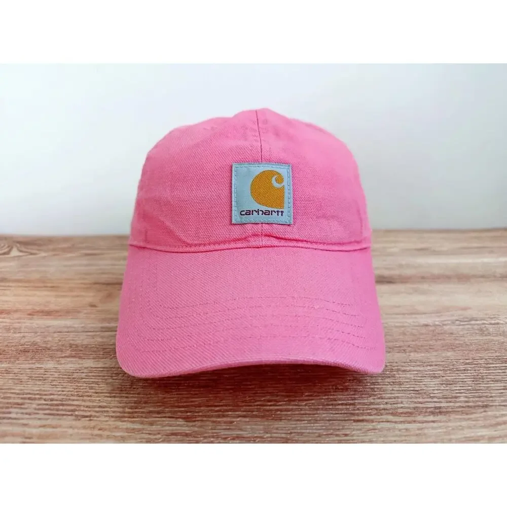 Carhartt Canvas Trucker Hat One Size Youth Pink Logo Strap Back